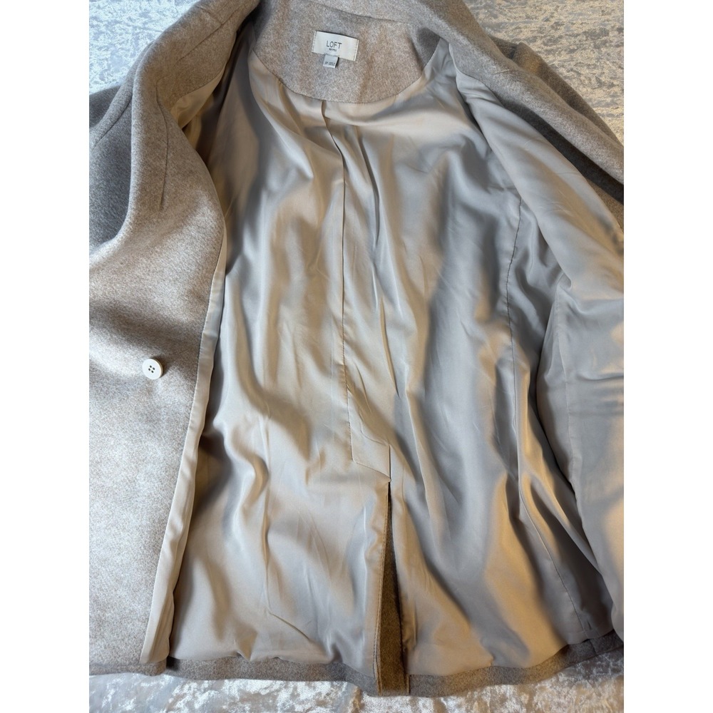 LOFT Petites Beige Double Breasted Blazer Pearl Button Jacket 8P - Picture 6 of 9
